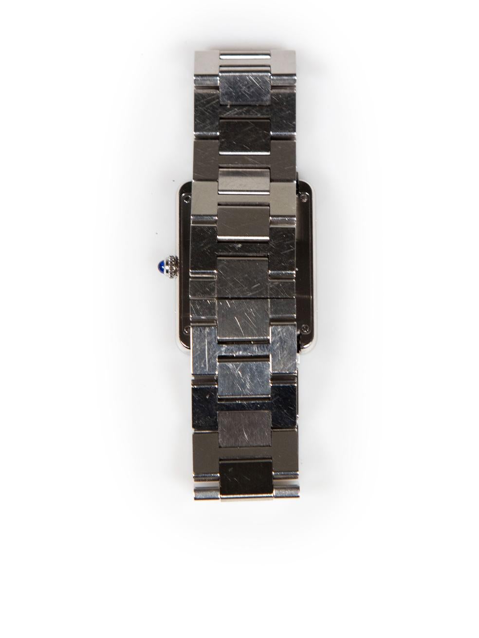 Cartier Silber-Edelstahl-Tank- Solo-Uhr Damen im Angebot