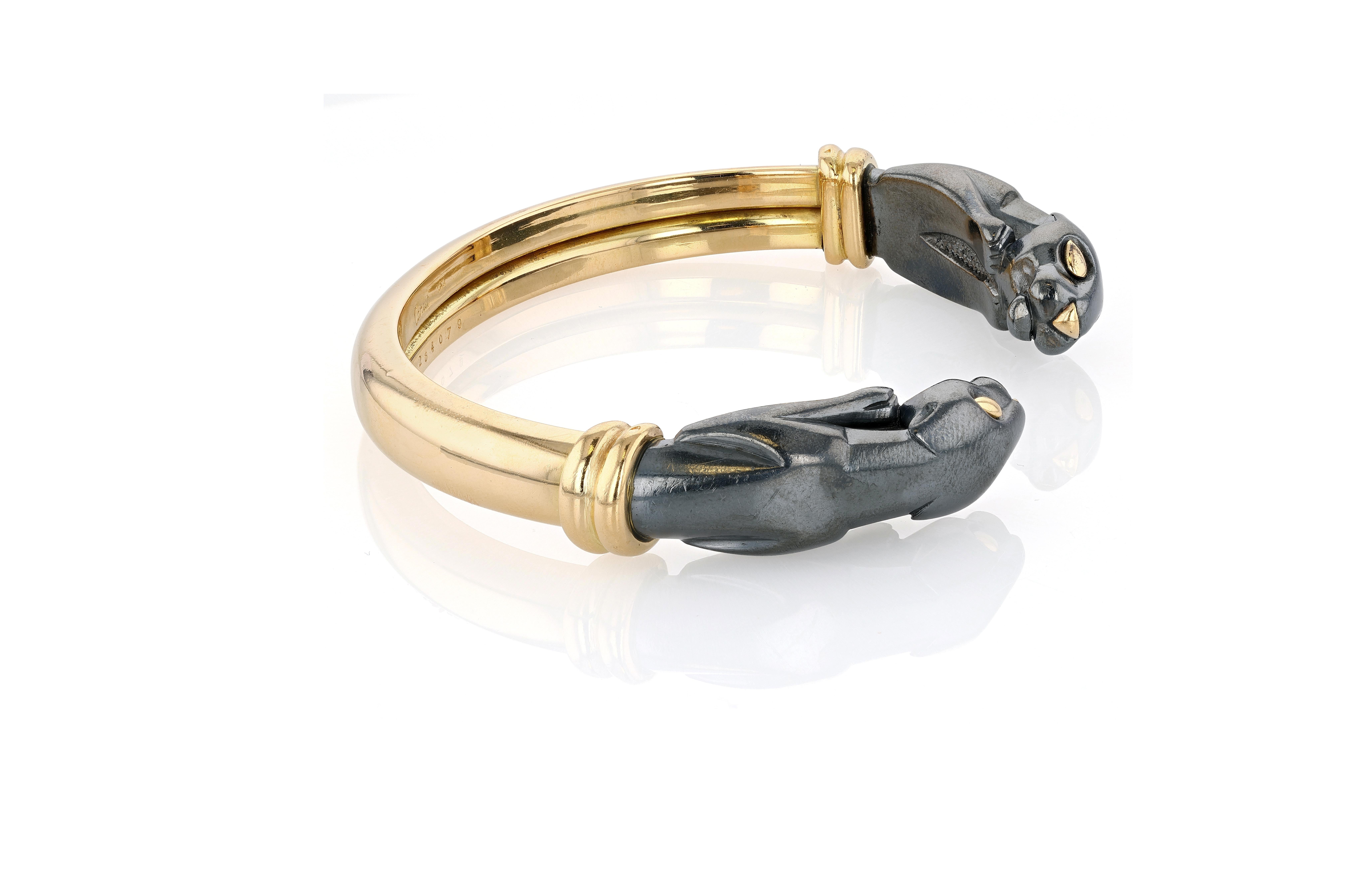 Artista Cartier Bangle Panthere in argento e oro 18 carati in vendita