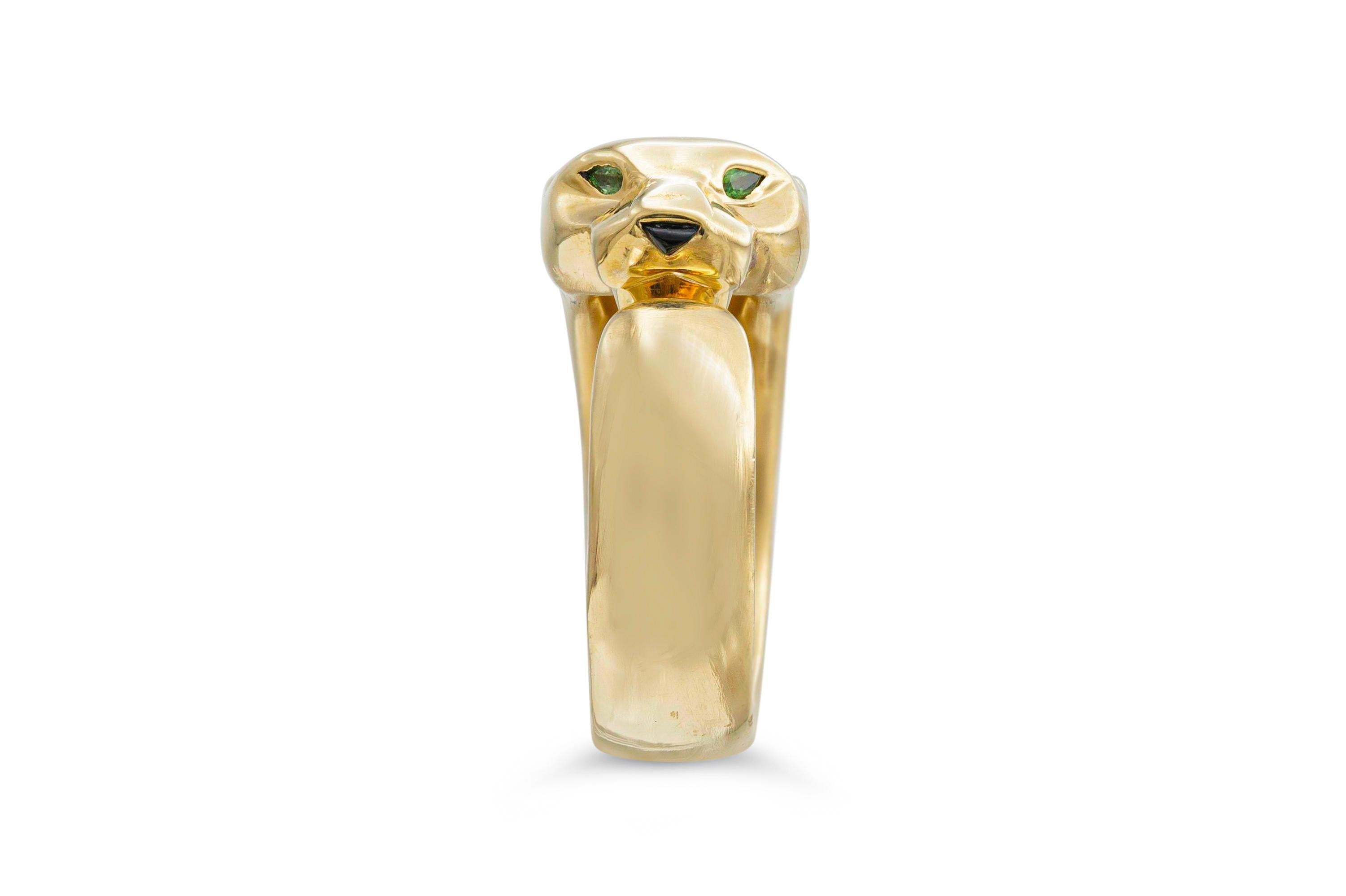 Anello Cartier a testa singola Panthere In condizioni buone in vendita a New York, NY