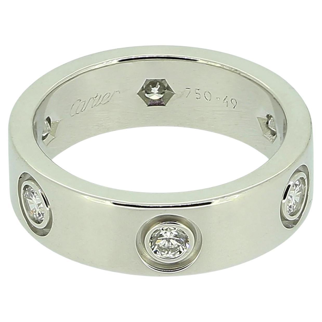 Cartier LOVE Ring mit sechs Diamanten, Größe J (49)