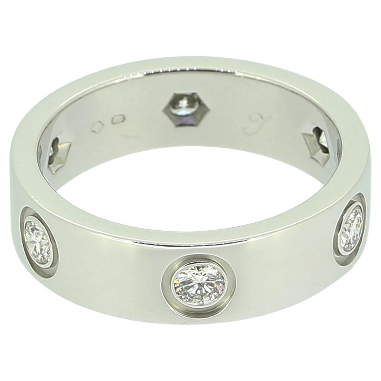 Cartier LOVE Ring mit sechs Diamanten, Größe M (53)