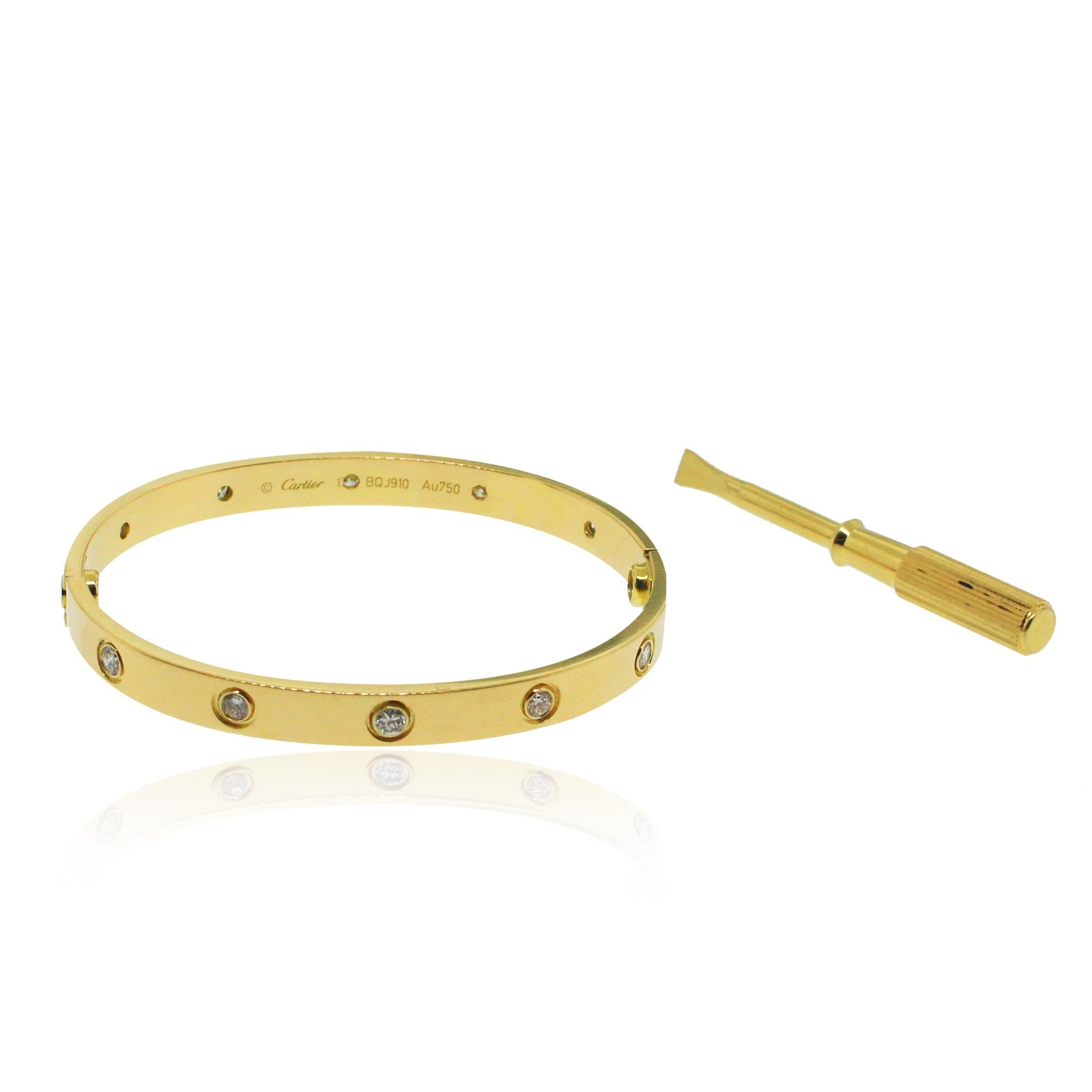 Round Cut Cartier New Style Love Bangle