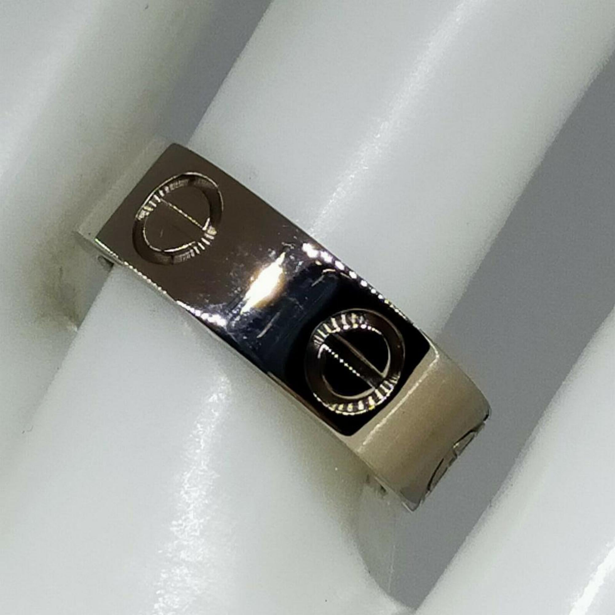 Cartier: 18 Karat Weißgold Love-Ring, Größe 4,5 863531 (Braun) im Angebot