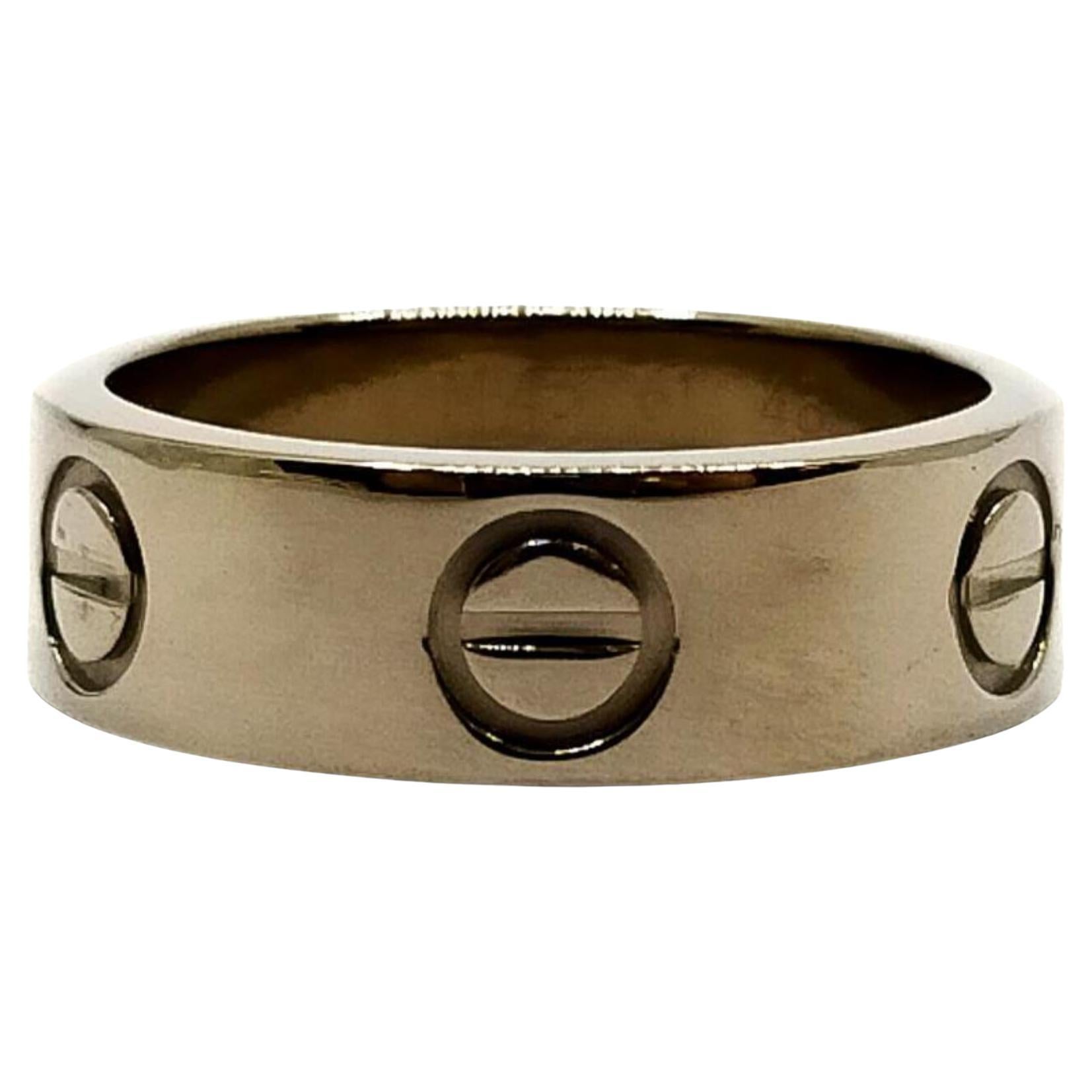Cartier: 18 Karat Weißgold Love-Ring, Größe 4,5 863531 im Angebot