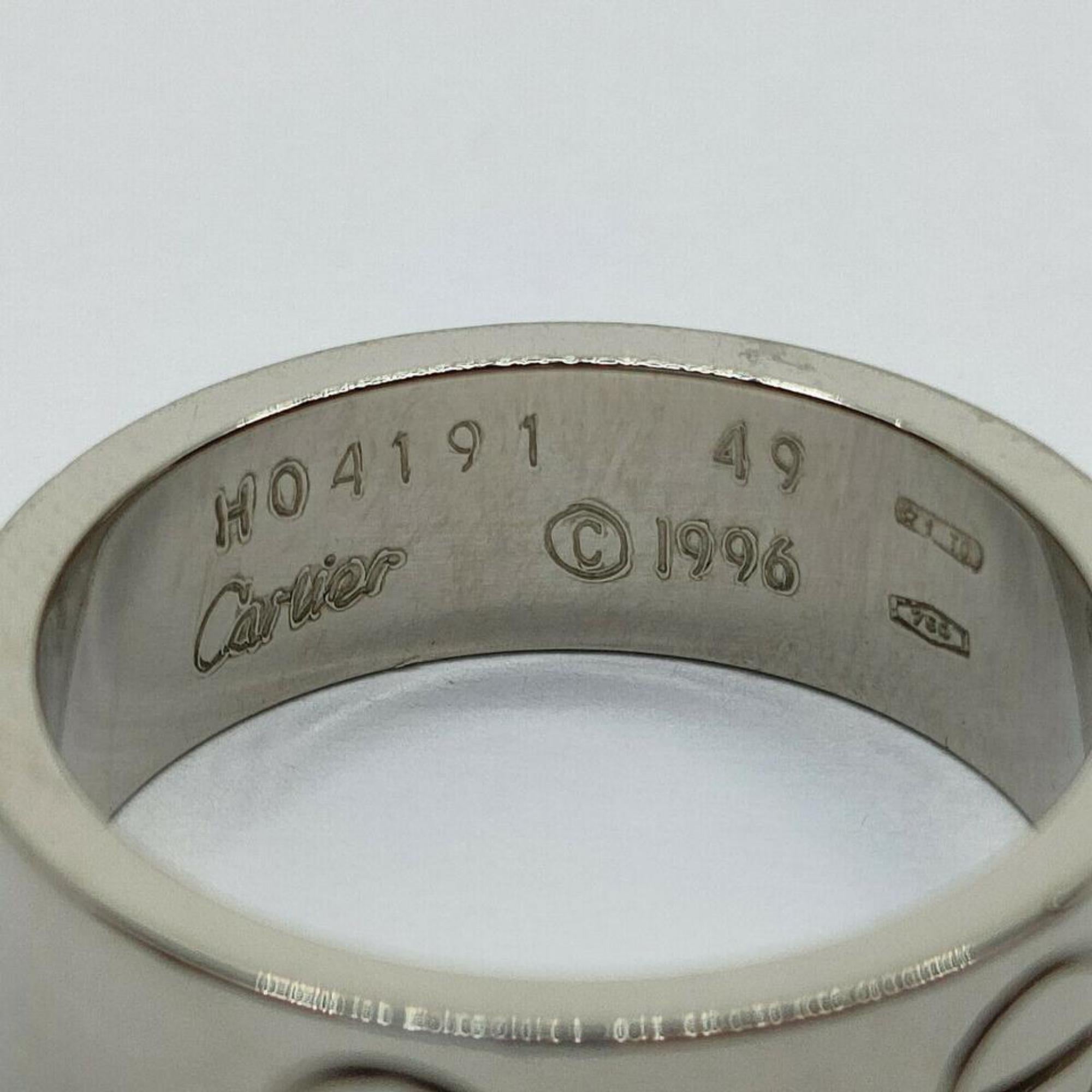Cartier Size 5 18k White Gold Love Ring 853542 6