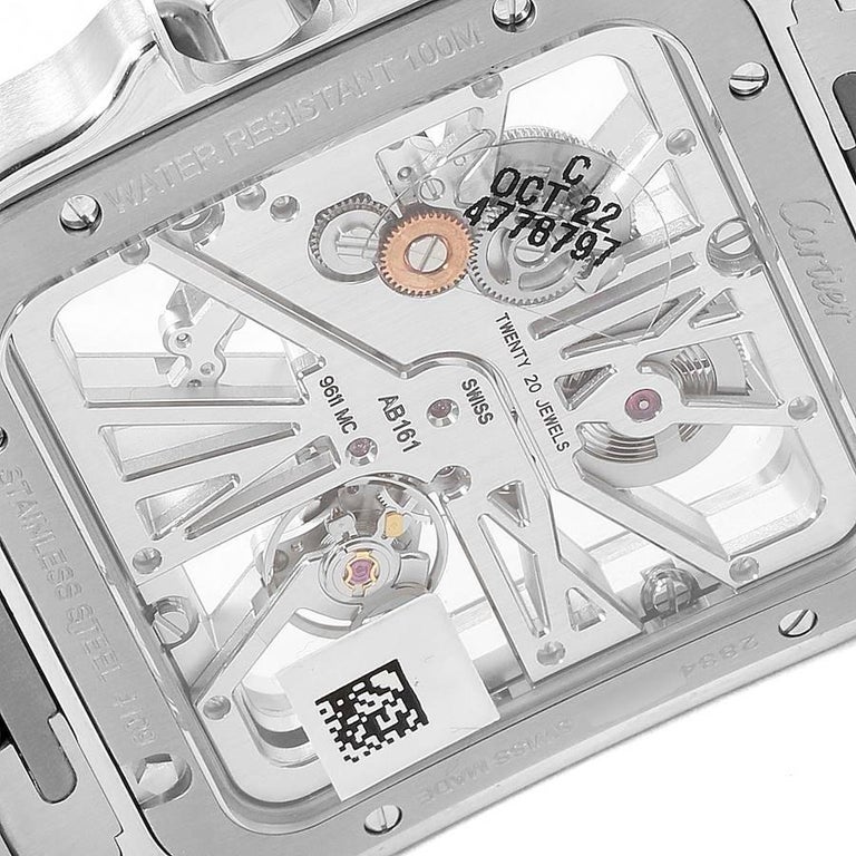 Reloj Cartier Esqueleto Horloge Santos Acero Oro Amarillo WHSA0019