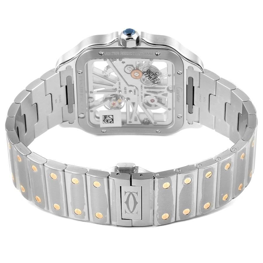  Montre Cartier Santos Skeleton Horloge en acier et or jaune avec boîte WHSA0019 et certificats d'authenticité Pour hommes 