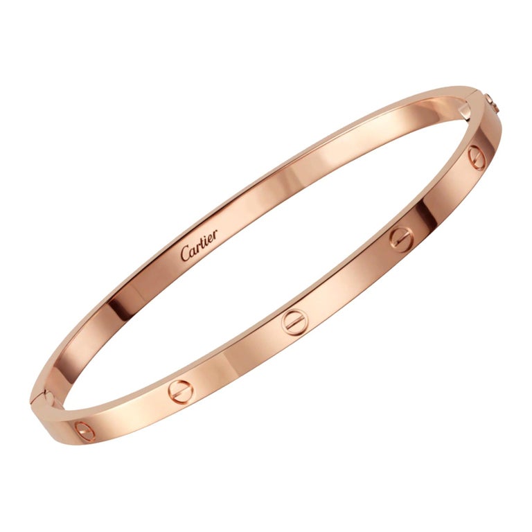 Cartier SM Love Bracelet in 18 Karat Rose Gold, Thin 'C-319' at 1stDibs |  cartier thin love bracelet, thin cartier love bracelet, thin cartier  bracelet