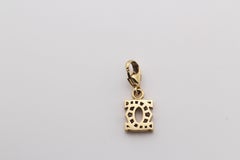 Cartier Small Diamond 18K Yellow Gold Double C-Logo Charm Pendant