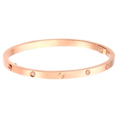 Cartier Small Love Bracelet with 6 Diamonds in 18k Rose Gold