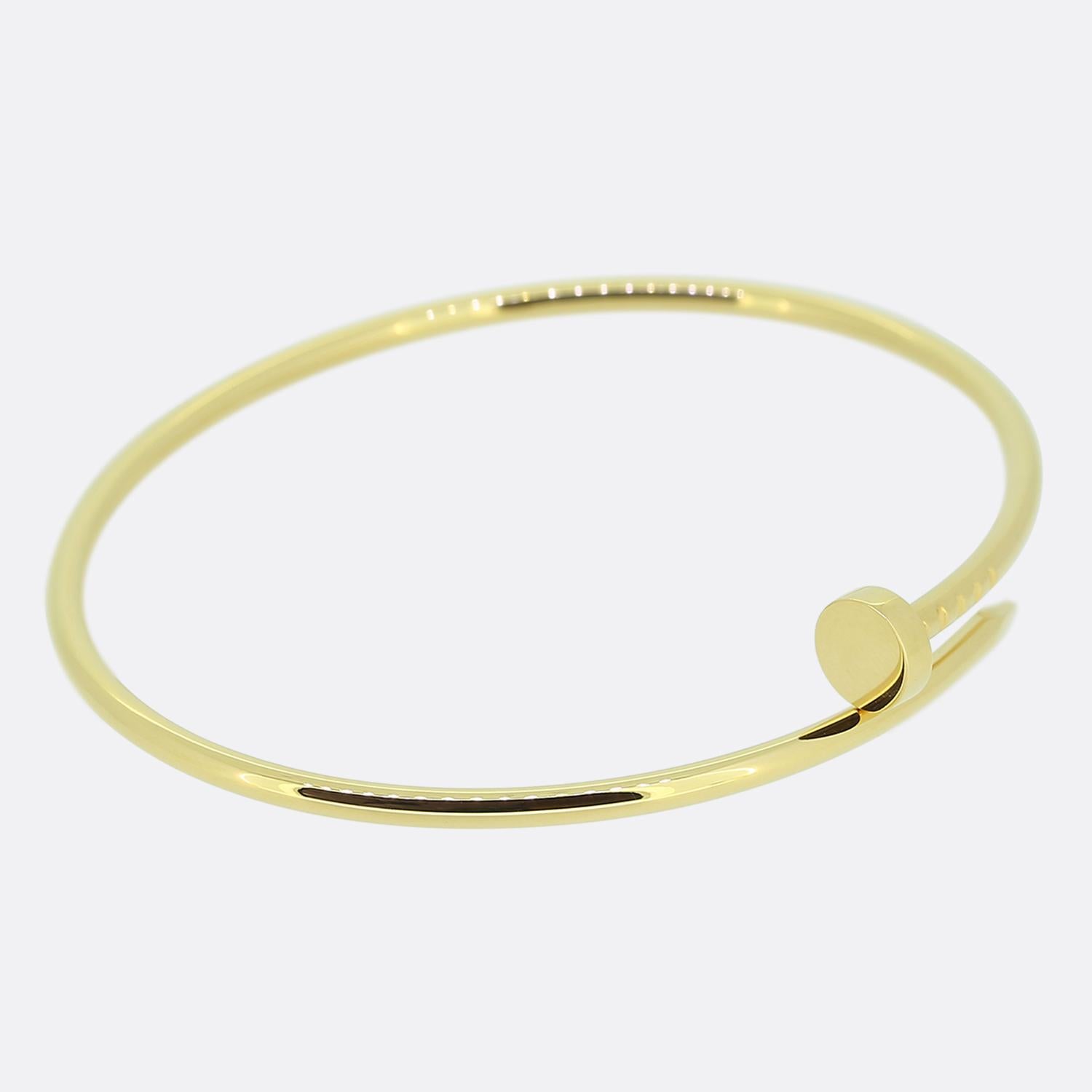 Cartier Small Model Juste Un Clou Bangle Size 19 In Excellent Condition For Sale In London, GB