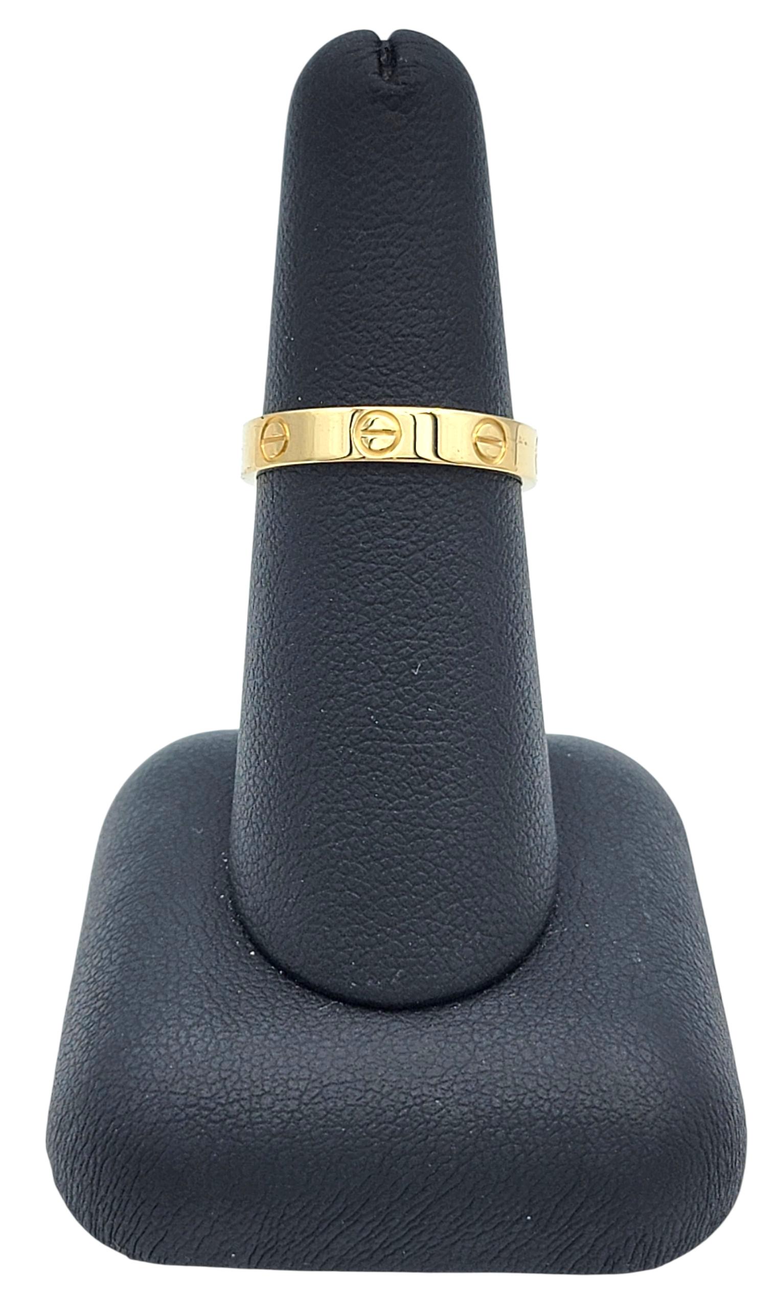 Anello Cartier modello piccolo LOVE in oro giallo lucido 18 carati misura 55 in vendita 4