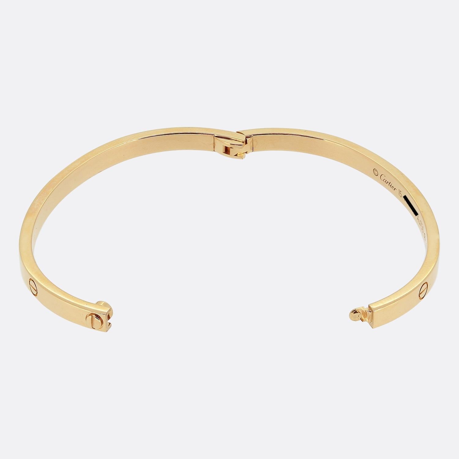 Cartier Petit modèle LOVE Bracelet jonc taille 15 Excellent état - En vente à London, GB