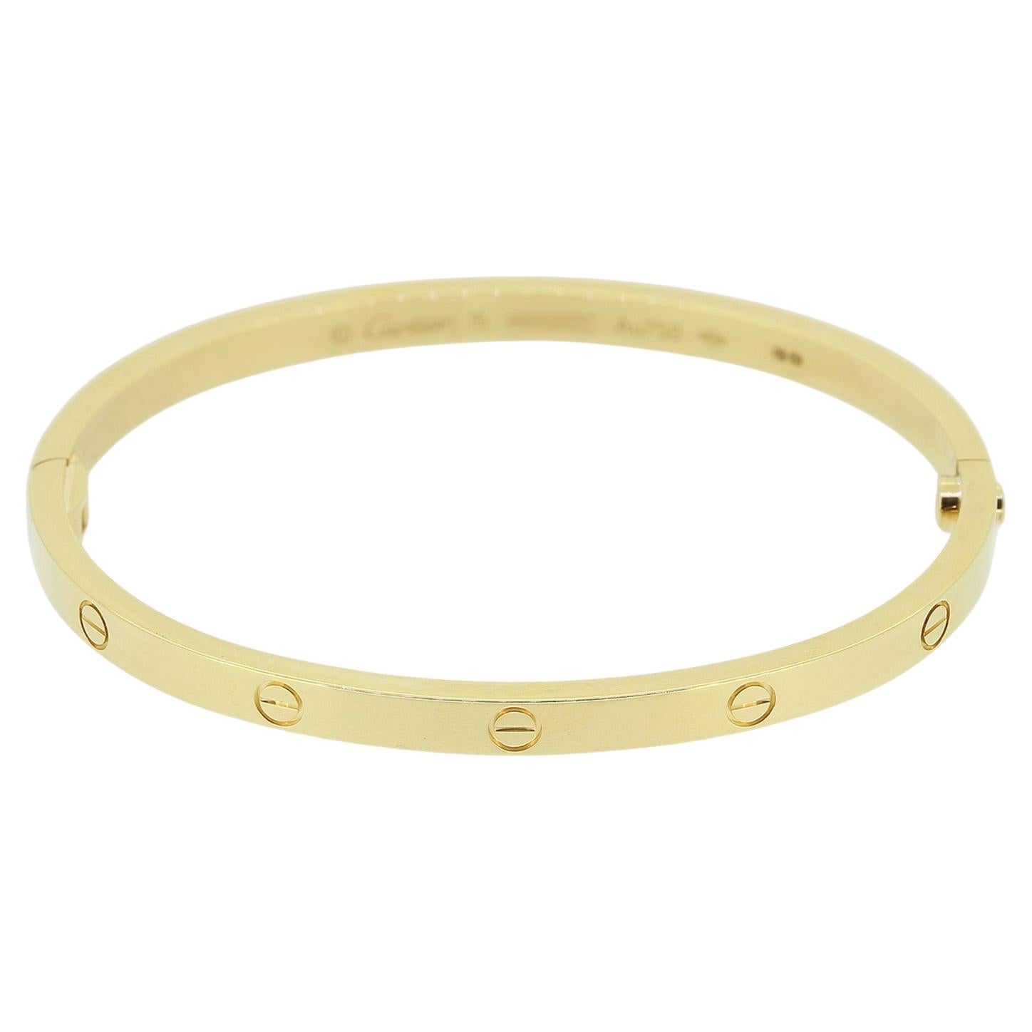 Cartier Small Model LOVE Bangle Size 15 For Sale