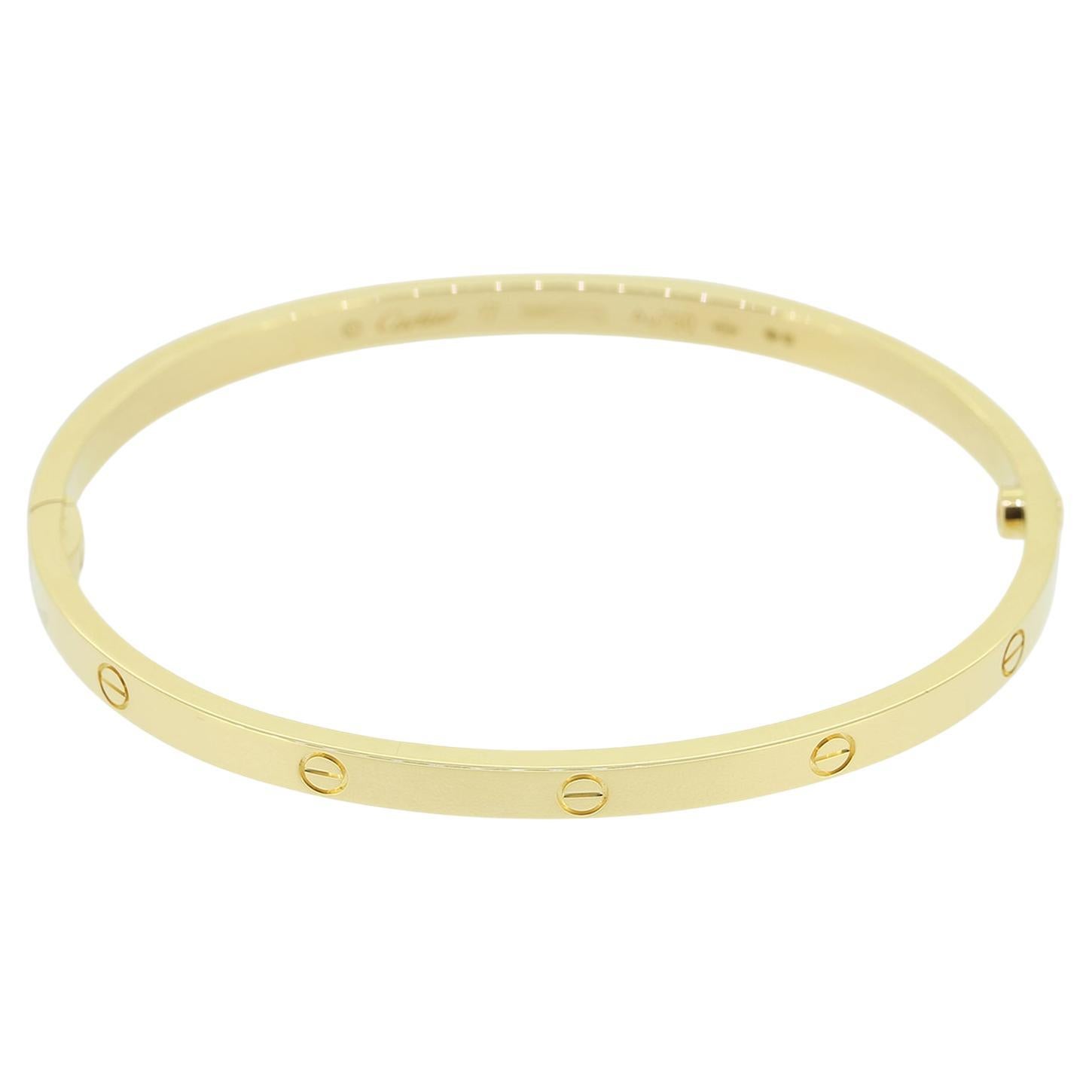 Cartier Small Model LOVE Bangle Size 17 For Sale