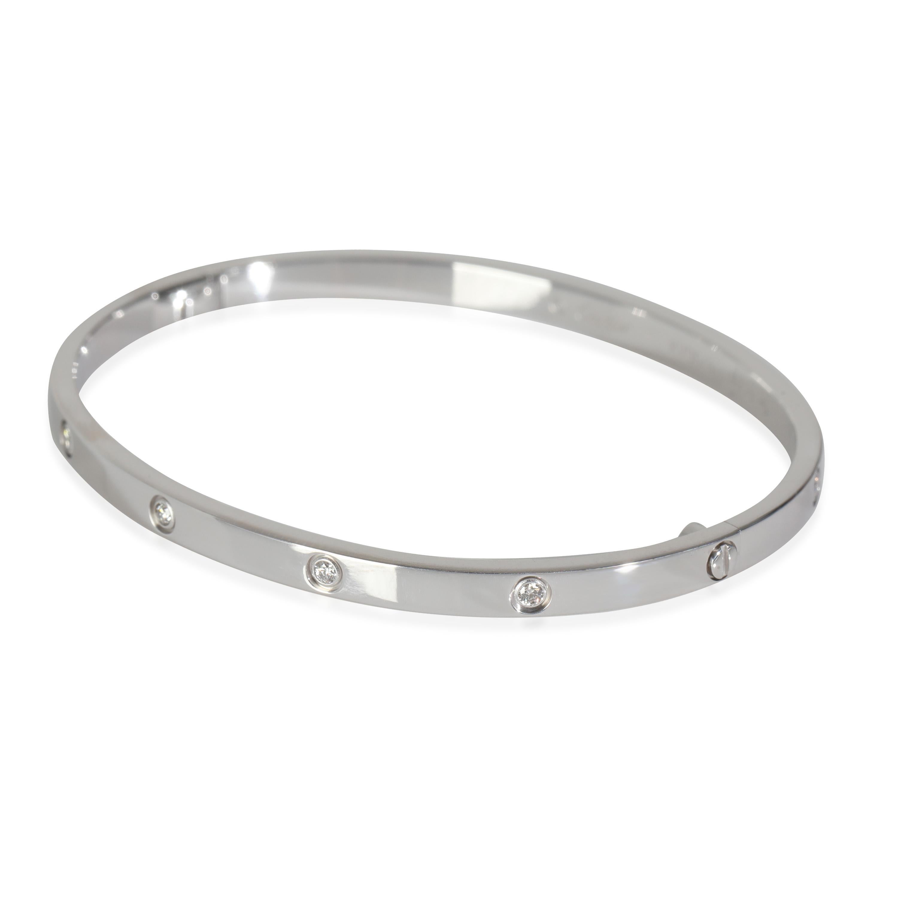 Women's Cartier Small Model Love Bracelet, Diamonds (White Gold) For Sale
