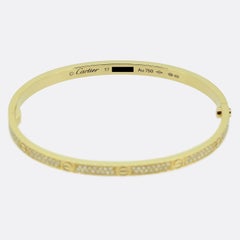 Cartier Small Model Paved Love Bangle Size 17