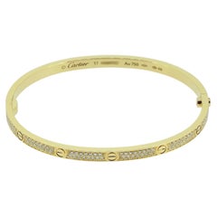 Cartier Small Model Paved Love Bangle Size 17