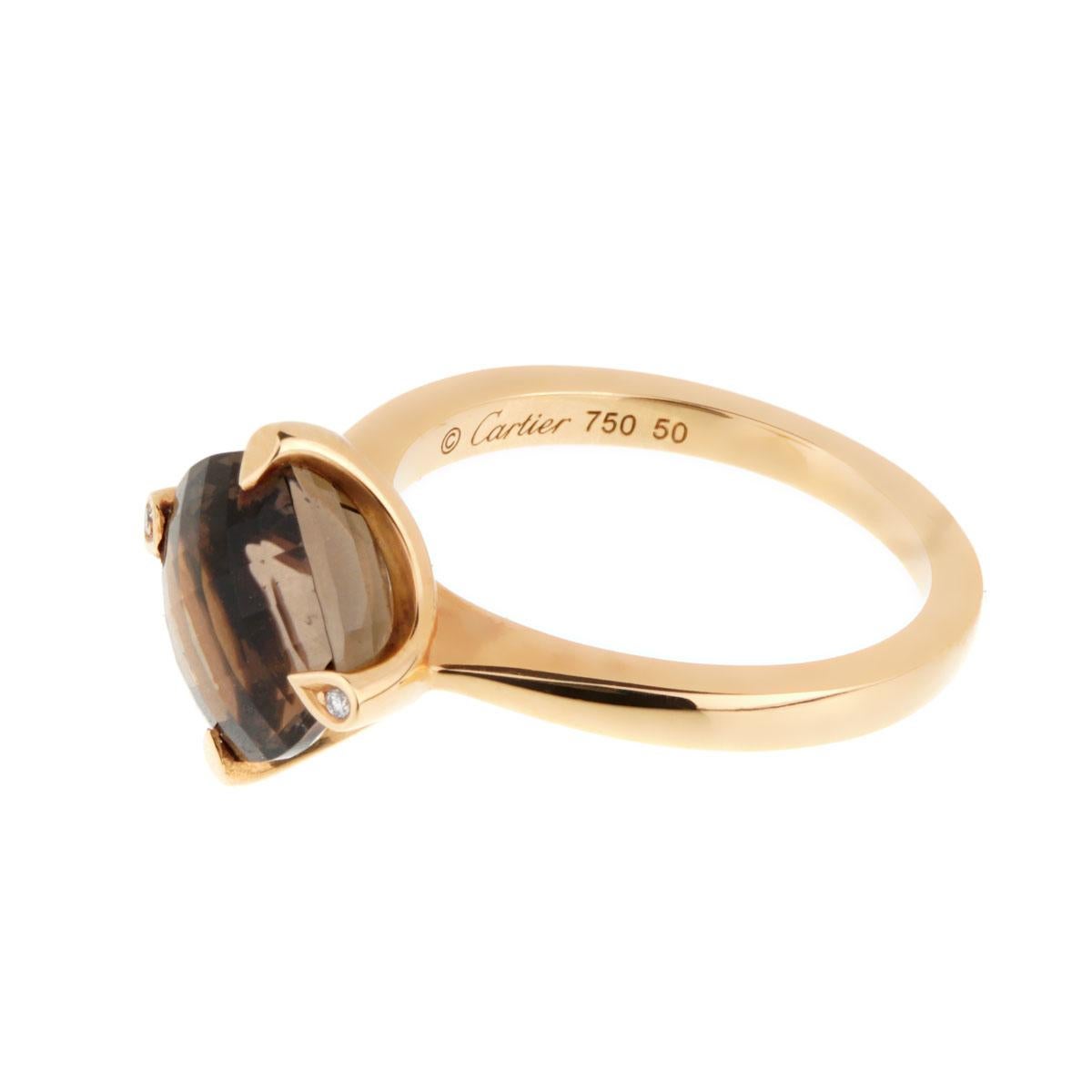 Cartier Smoky Quartz Diamond Cocktail Ring In Excellent Condition In Feasterville, PA