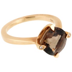 Cartier Smoky Quartz Diamond Cocktail Ring