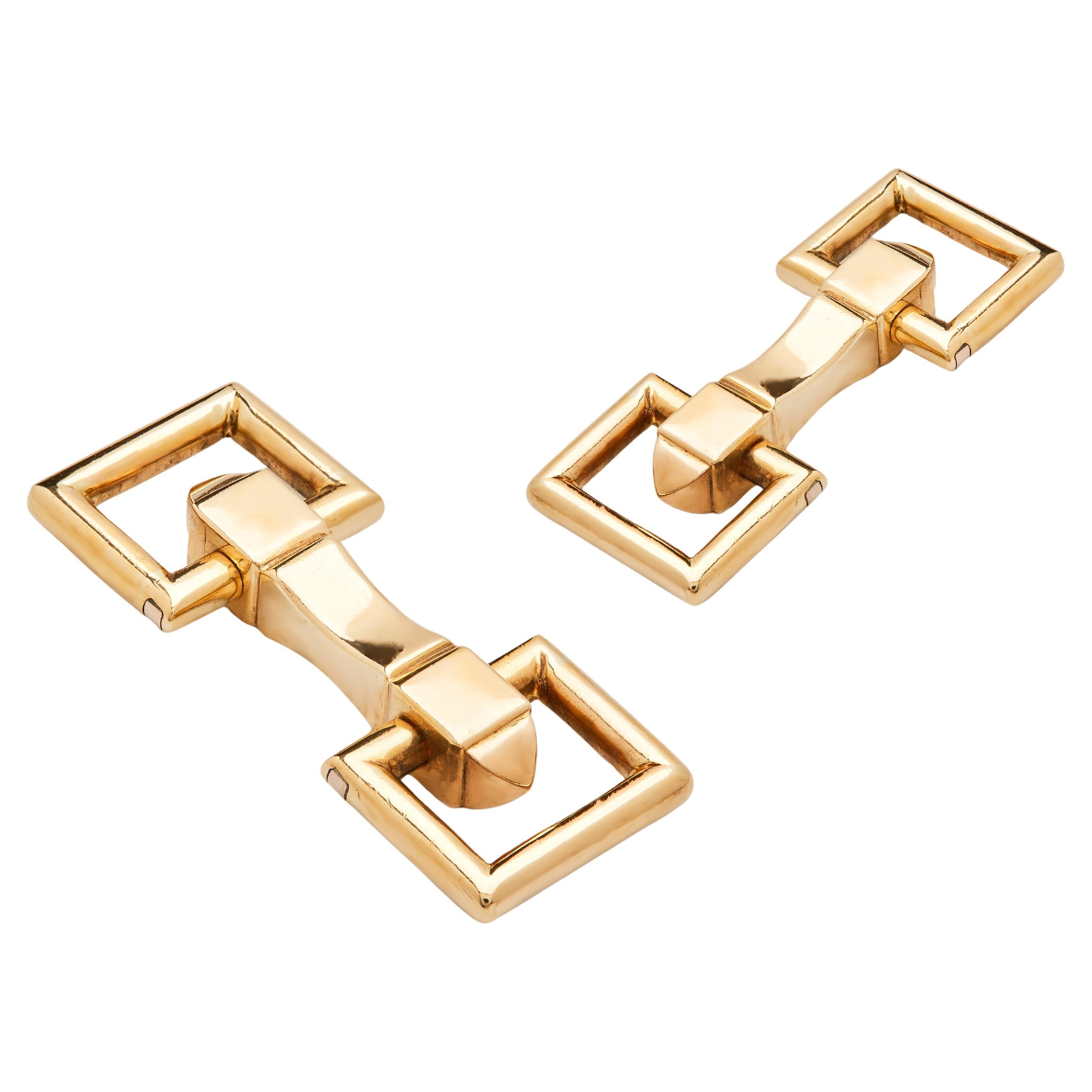 Cartier “Snaffle” yellow gold cufflinks