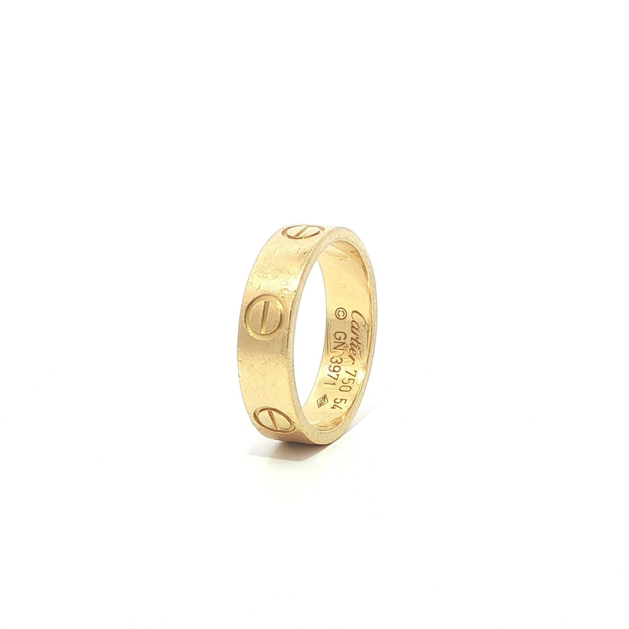 Cartier Solid 18k Yellow Gold 5.1mm Love Band Ring Size 54 US 6 For ...