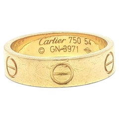Cartier Solid 18k Yellow Gold 5.1mm Love Band Ring Size 54 US 6