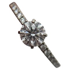 Cartier Solitaire 0.42ct D Color Diamond Engagement Ring Pt950 Platinum Size 47