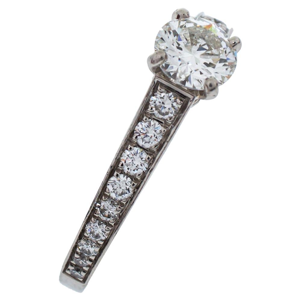 Uncut Cartier Solitaire 1895 0.50 ct Diamond Platinum Ring Size 52