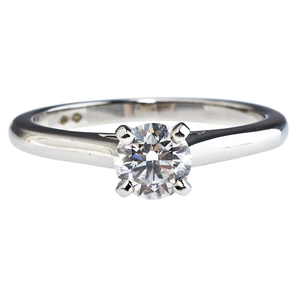 Cartier Solitaire 1895 0.58ct Diamond Platinum Engagement Ring Size 53