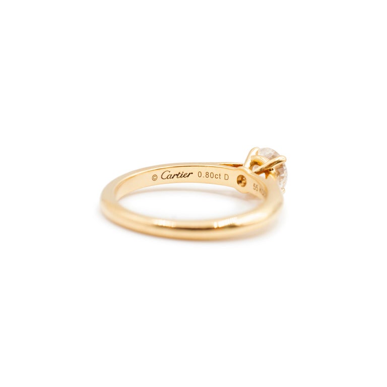 Cartier Solitaire 1895 18k Yellow Gold GIA 0.80ct Round Diamond ...