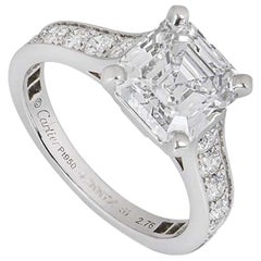 Cartier Solitär 1895 Asscher Cut Diamant Verlobungsring 2::76 Karat D/IF