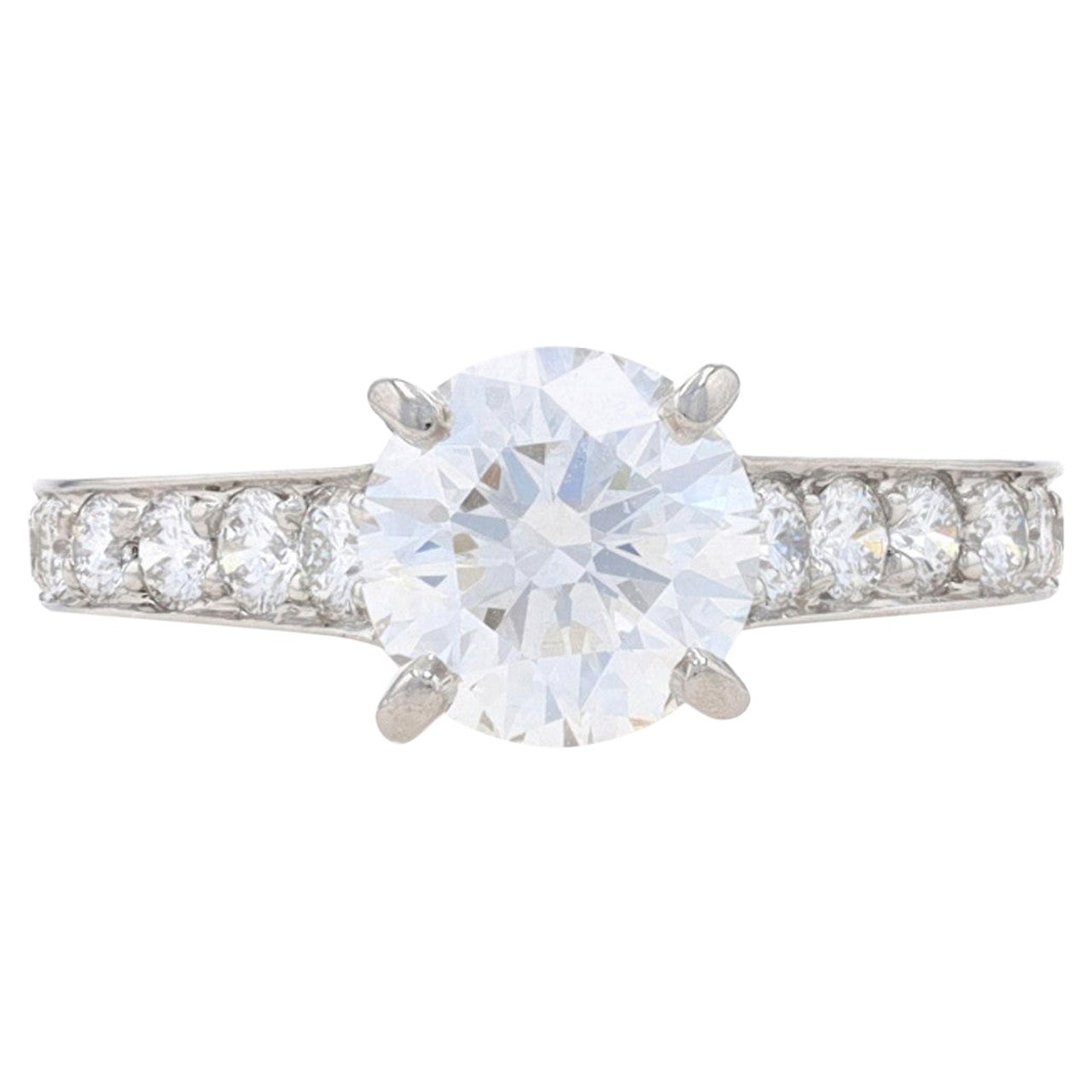 Cartier Solitär 1895 Klassische Pavé Diamant Verlobungsring Platin 1,69ctw GIA