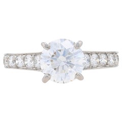 Cartier Solitär 1895 Klassische Pavé Diamant Verlobungsring Platin 1,69ctw GIA