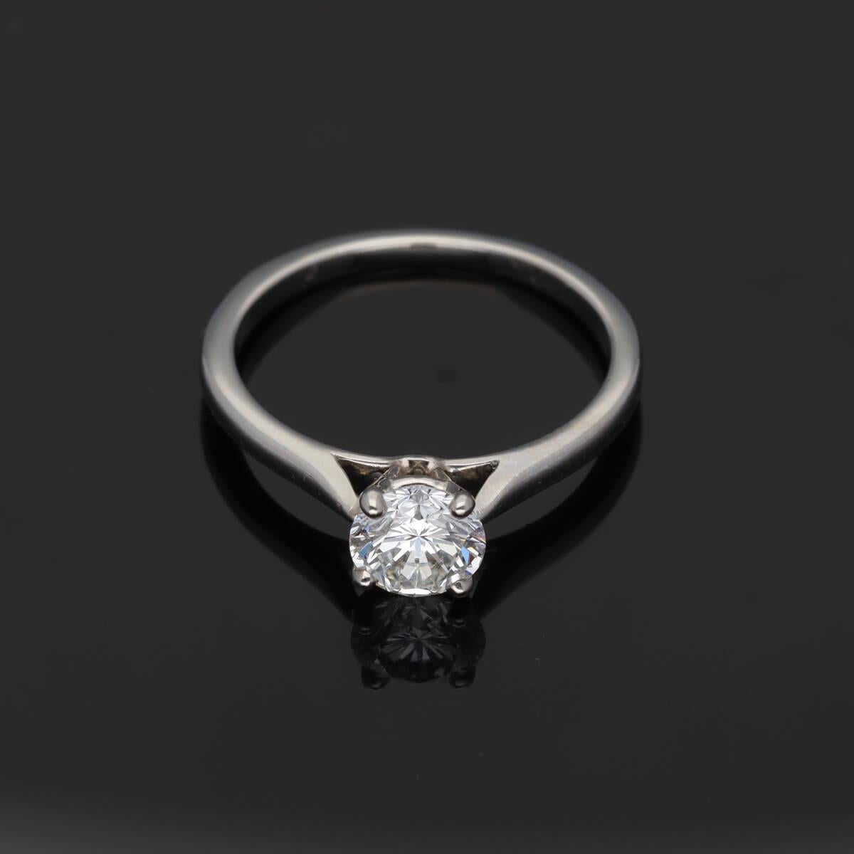 Cartier, bague solitaire 1895 diamant 0,66 carat G-VVS2 platine US 4 4/3 en vente 6