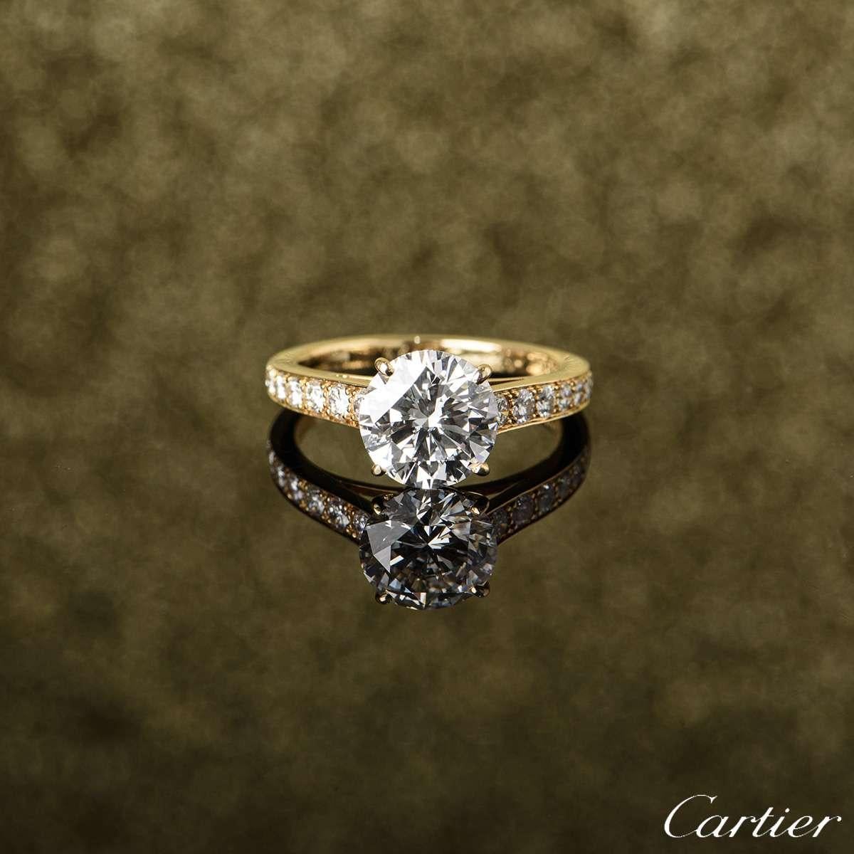Round Cut Cartier Solitaire 1895 Diamond Engagement Ring 2.02 Carat D/VS1 GIA Certified