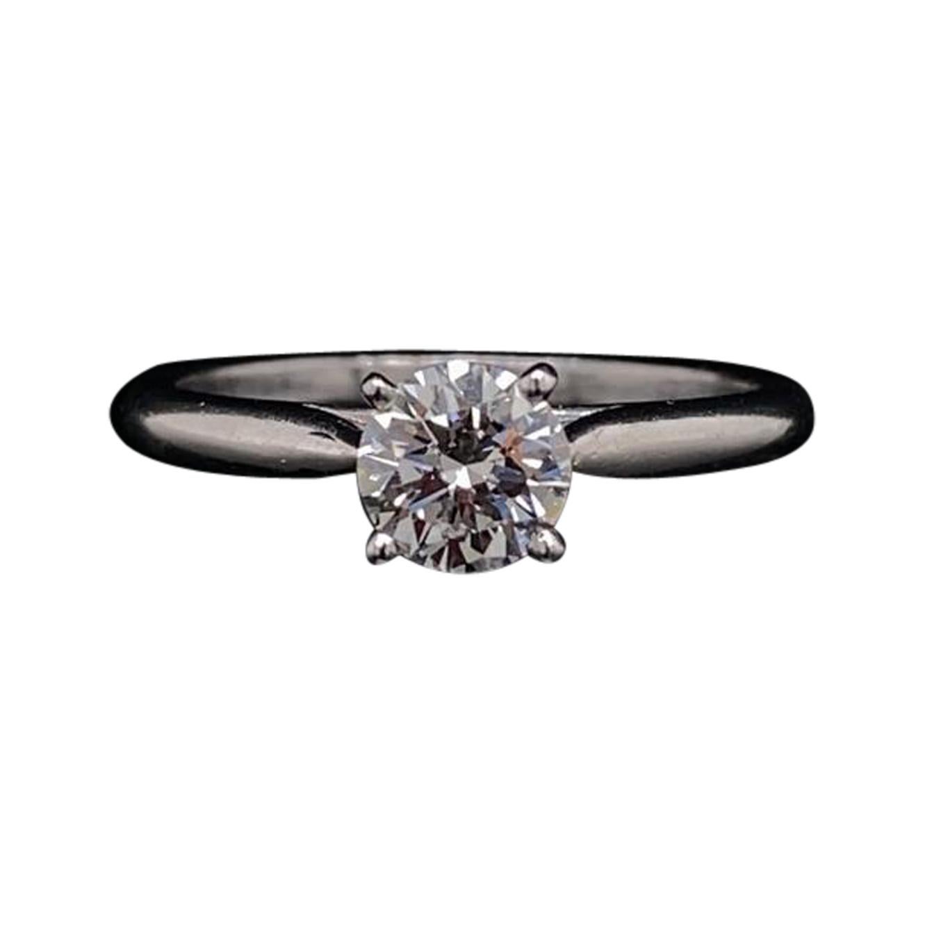 Cartier 'Solitaire 1895' Diamond Engagement Ring, Platinum 0.51 Carat For Sale