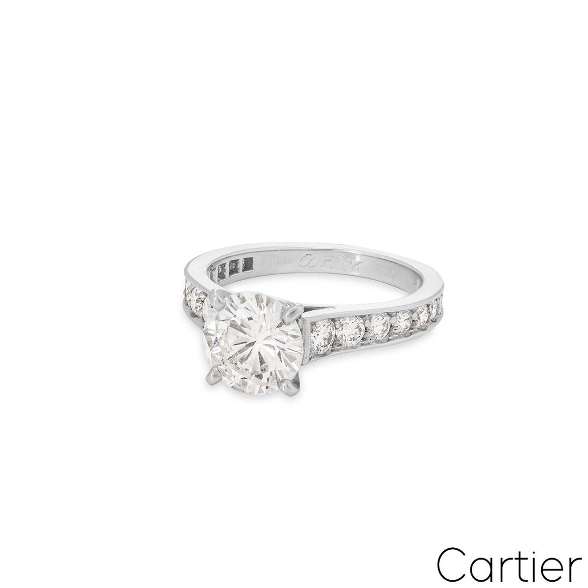 Women's Cartier Solitaire 1895 Diamond Ring 1.70ct G/VVS1 GIA Certified  For Sale