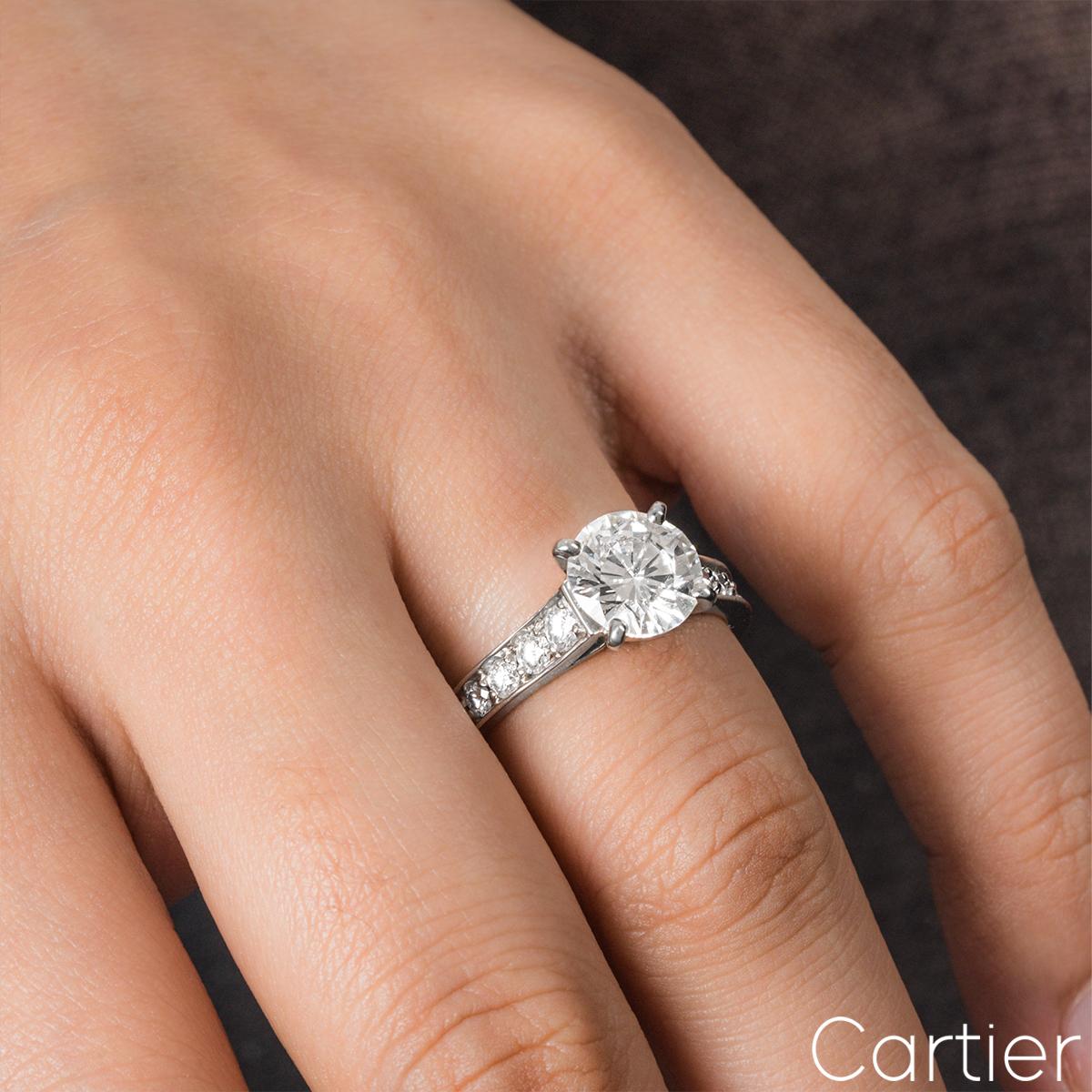 Cartier Solitaire 1895 Diamond Ring 1.70ct G/VVS1 GIA Certified  For Sale 1