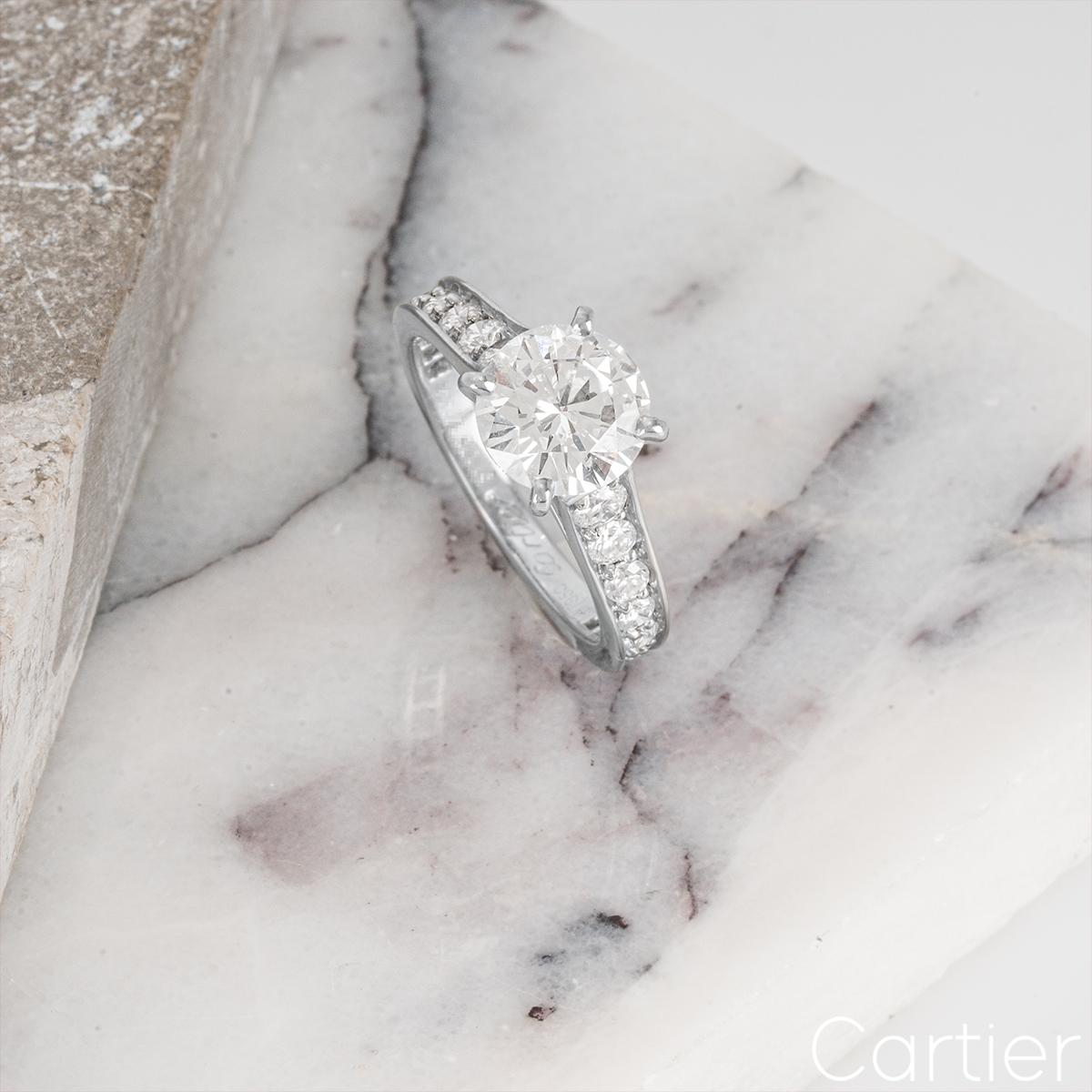 Cartier Solitaire 1895 Diamond Ring 1.70ct G/VVS1 GIA Certified  In Excellent Condition For Sale In London, GB