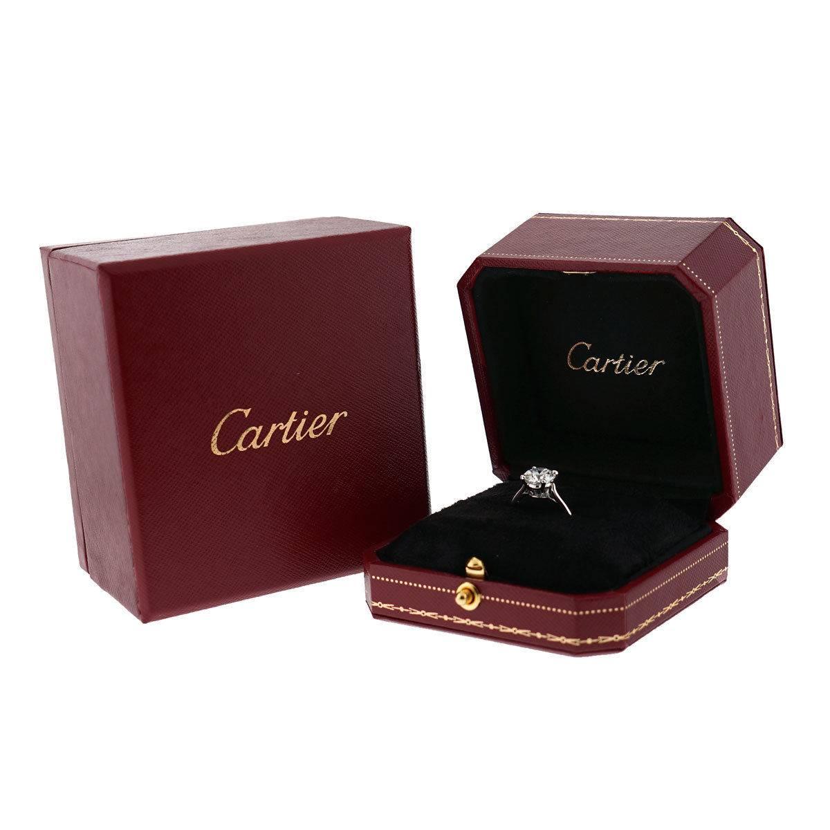 Women's Cartier Solitaire 1895 Engagement Ring 2.08 Carat Center HVS1