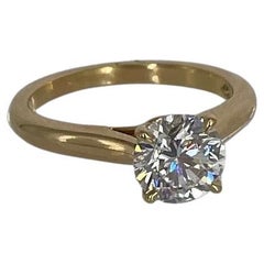 Cartier Solitär 1895 aus Roségold mit 1,00 Karat GIA FVVS2 rundem Diamanten