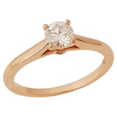 Cartier, Solitär 1895 Rosa Gold Rundschliff GIA 0,40 Karat D/IF Diamantring