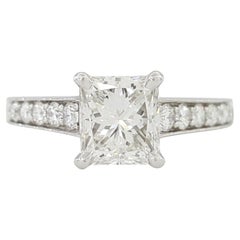 Cartier Solitaire 1895 Platinum Radiant Brilliant Cut Diamond Engagement Ring