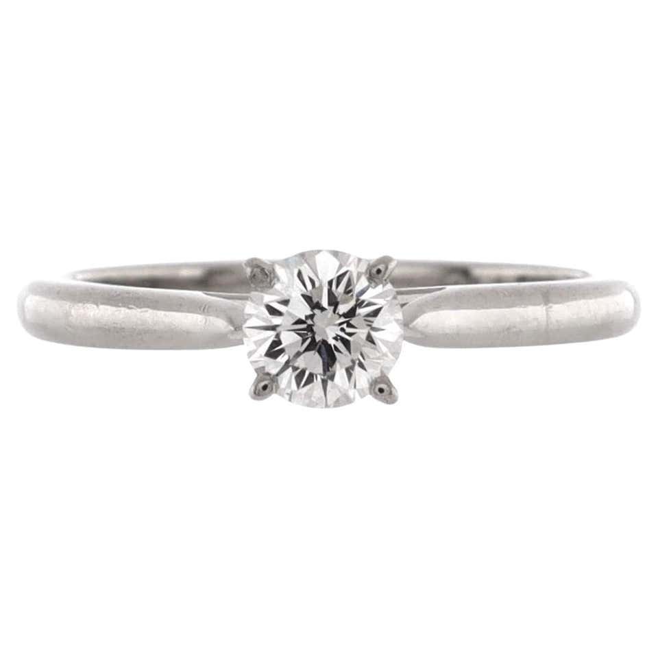 Tiffany and Co. Solitaire Ring Platinum with RBC Diamond E/IF 0.23 ...