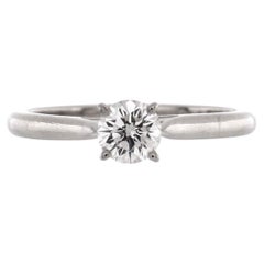 Cartier Solitaire 1895 Ring Platinum with RBC Diamond 0.32-0.35 Carat