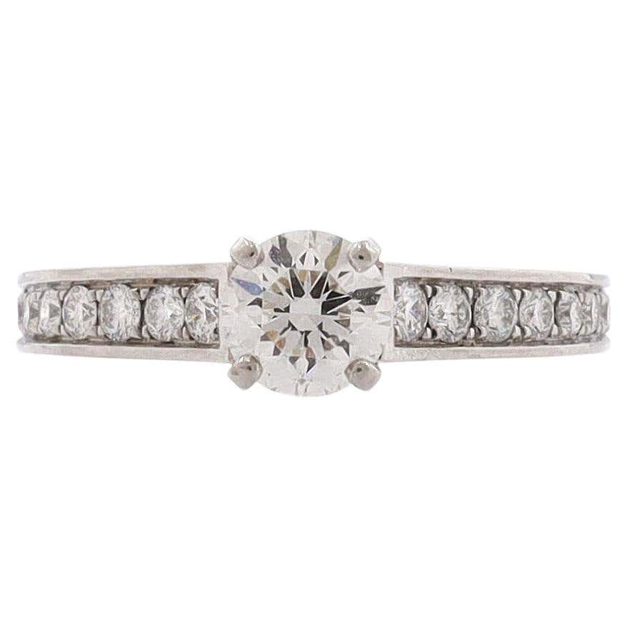 Cartier Solitaire 1895 Ring Platinum with RBC Diamond G/VVS1 and Pave ...