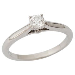 Cartier, Solitaire 1895 Round Cut GIA 0.21 Carat E/VVS2 Diamond Ring