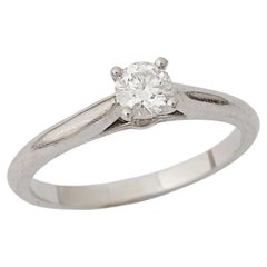 Cartier, Solitaire 1895 Round Cut GIA 0.23 Carat D/VVS2 Diamond Ring