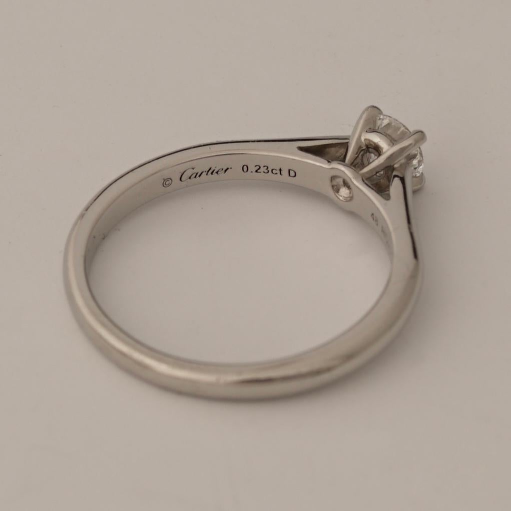 Cartier, Solitaire 1895 Round Cut GIA 0.23 Carat E/VVS1 Diamond Ring 1